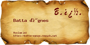 Batta Ágnes névjegykártya